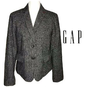 Gap Academy Blazer Wool Blend Herringbone Jacket